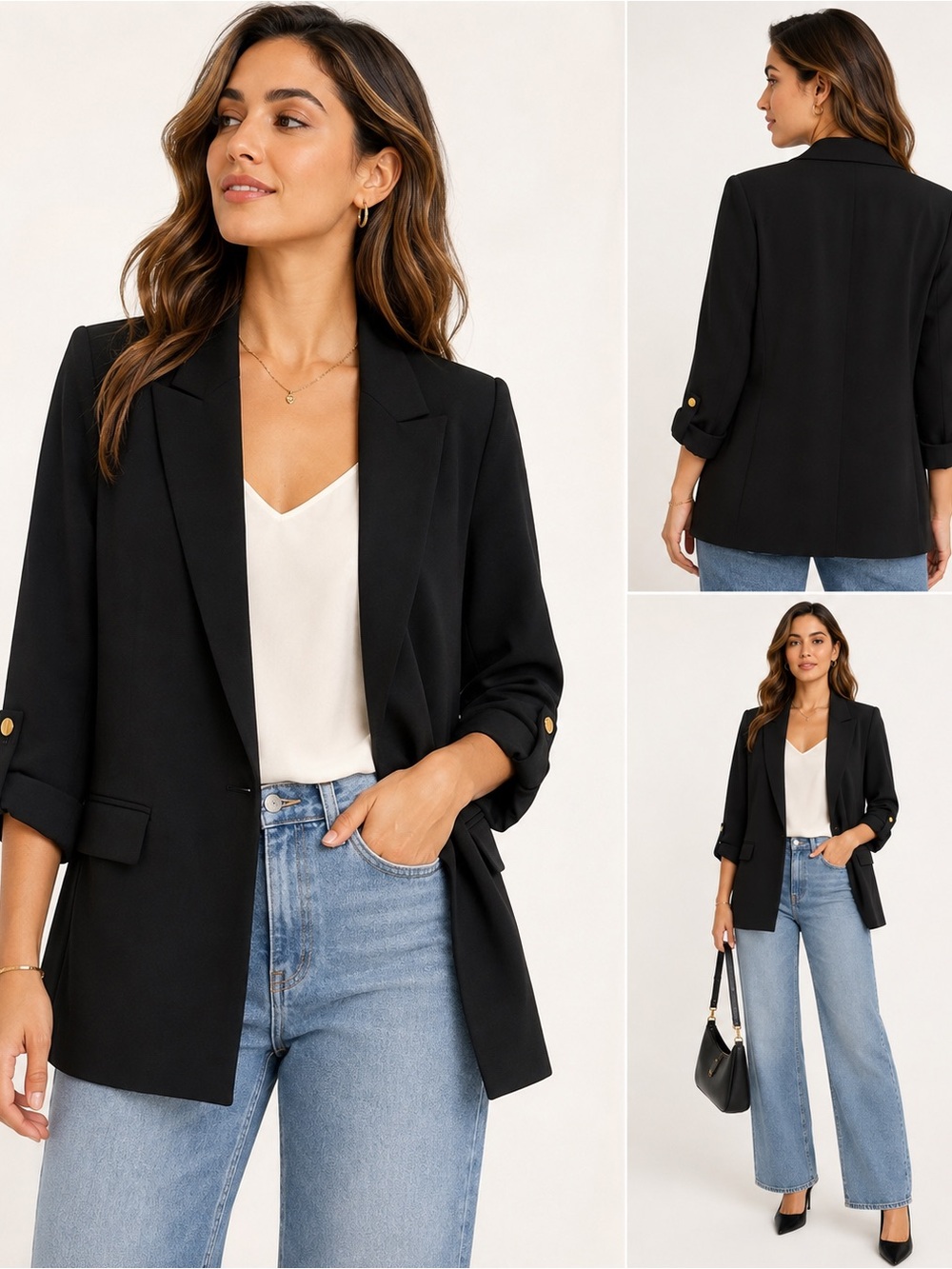 NWT Black Women's Relaxed Blazer - Classic Tailored Jacket